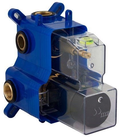 THERMOSTATIC 2 OUTLETS BRASS ROUGH-IN VALVE, WITH MZBOX ROUND MATT BLACK