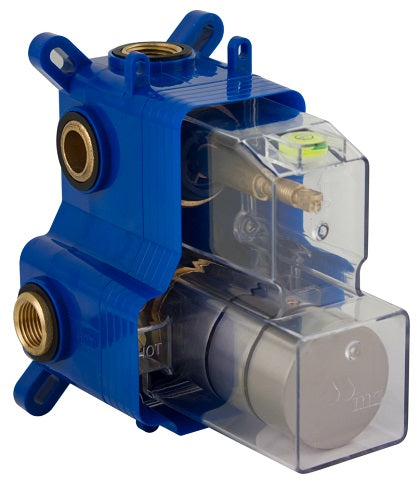 THERMOSTATIC 2 OUTLETS BRASS ROUGH-IN VALVE, WITH MZBOX ROUND SATIN NICKEL