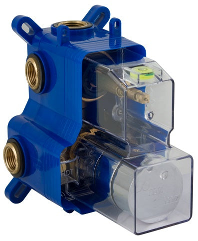 THERMOSTATIC 3 OUTLETS BRASS ROUGH-IN VALVE, WITH MZBOX ROUND CHROME