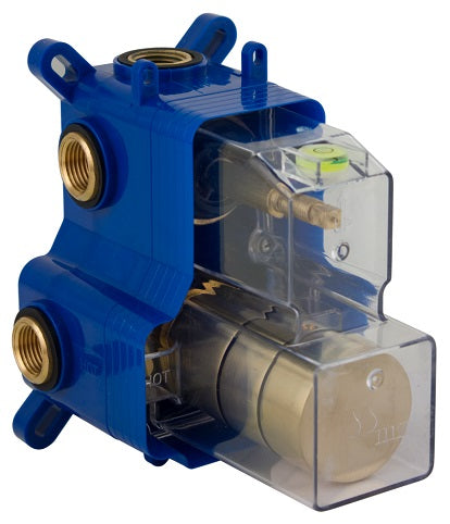 THERMOSTATIC 3 OUTLETS BRASS ROUGH-IN VALVE, WITH MZBOX ROUND BRUSHED GOLD