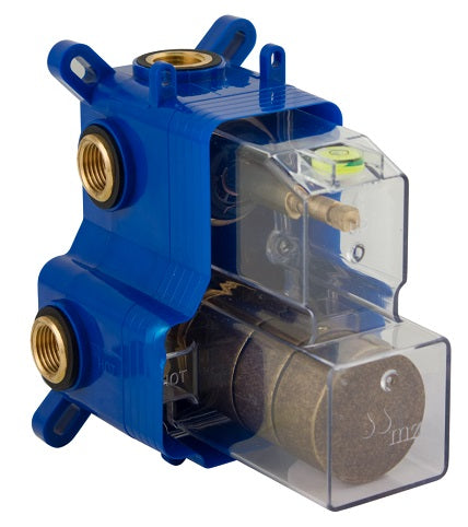 THERMOSTATIC 3 OUTLETS BRASS ROUGH-IN VALVE, WITH MZBOX ROUND DARK BRASS