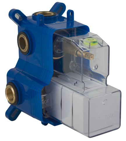 THERMOSTATIC 2 OUTLETS BRASS ROUGH-IN VALVE, WITH MZBOX SQUARE MATT WHITE