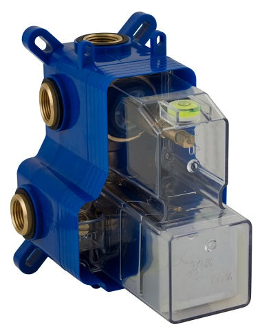 THERMOSTATIC 3 OUTLETS BRASS ROUGH-IN VALVE, WITH MZBOX SQUARE CHROME