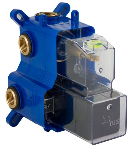 THERMOSTATIC 3 OUTLETS BRASS ROUGH-IN VALVE, WITH MZBOX SQUARE MATT BLACK