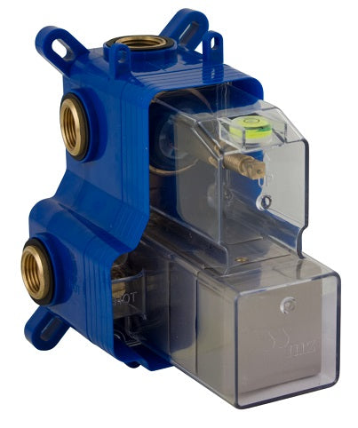 THERMOSTATIC 3 OUTLETS BRASS ROUGH-IN VALVE, WITH MZBOX SQUARE SATIN NICKEL