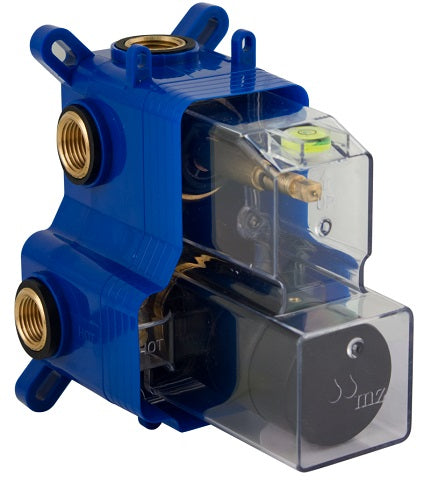 THERMOSTATIC 3 OUTLETS BRASS ROUGH-IN VALVE, WITH MZBOX ROUND MATT BLA ...