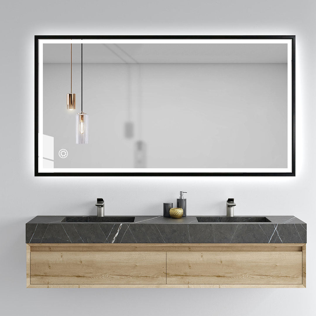 Black Led Mirror