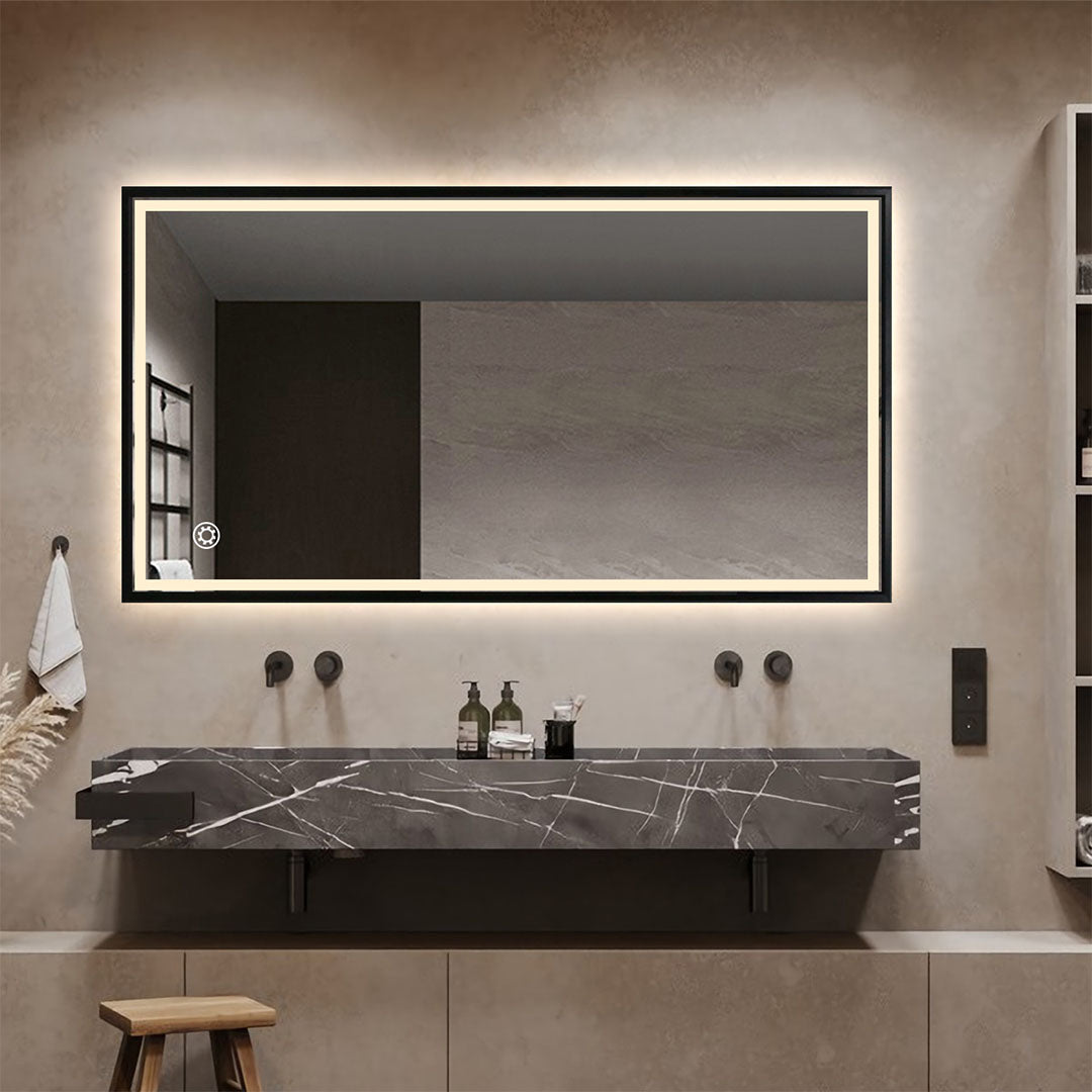 Black Led Mirror