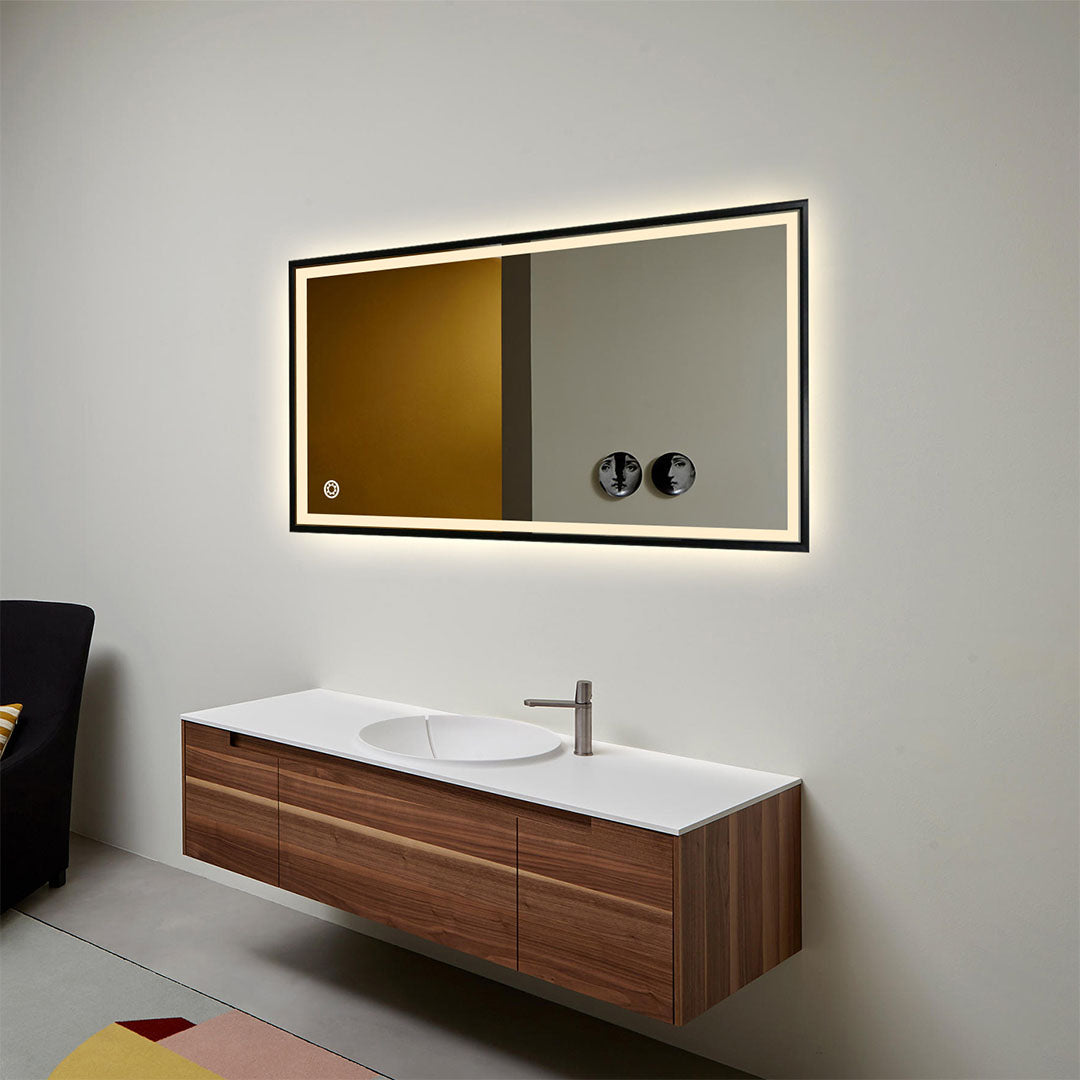 Black Led Mirror